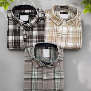 Dobby Checks Semi Cotton Shirts – 3 Pcs Combo @ ₹1049